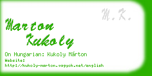 marton kukoly business card