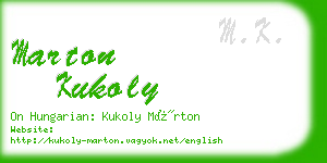 marton kukoly business card